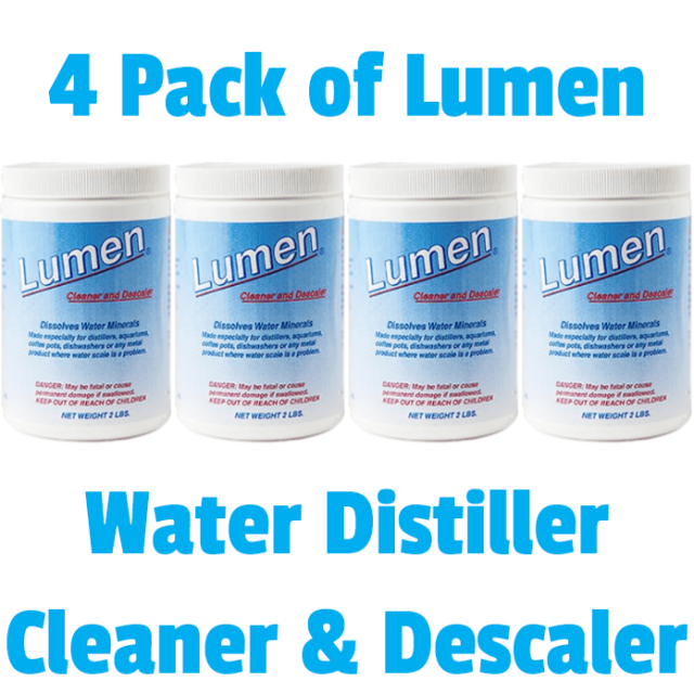 Lumen Water Distiller Cleaner & Descaler, 4pk (2lb jars each)